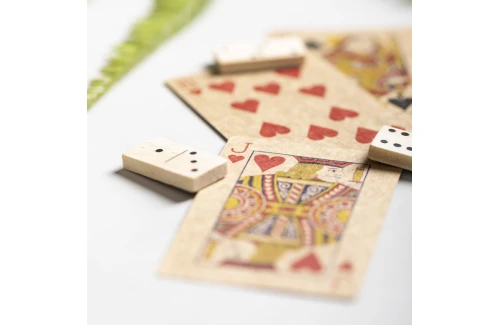 Set de jeu personnalisé avec domino et cartes recyclé Halin