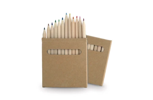 Boite de crayon de couleur personnalisée Boys set de 12 crayons en carton naturel