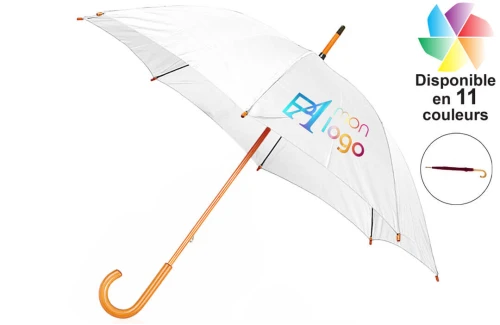 Parapluie personnalisé à manche en bois arrondi Santy