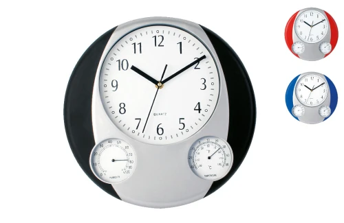 Horloge murale personnalisée Prego avec thermomètre et hygromètre