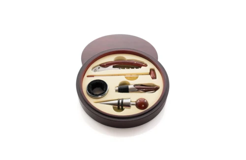 Coffret sommelier personnalisé kit accessoire vin en bois naturel Baco