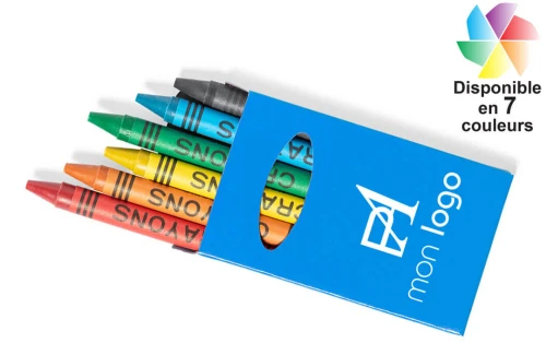 Boîte de cire personnalisée publicitaire Tune set de 6 crayons de couleurs 