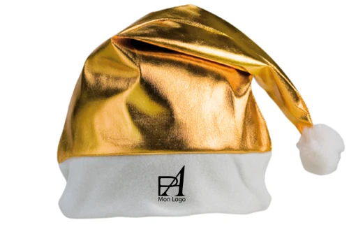 Bonnet de Noël personnalisé couleur or ou argent Shiny