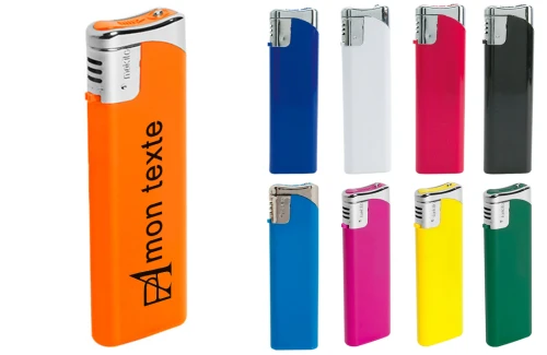 Briquet publicitaire rechargeable Plain à mécanisme électrique