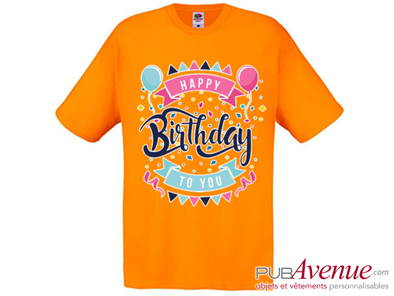 T-shirt joyeux anniversaire pour adulte on signe tous avec feutre -  Totalcadeau
