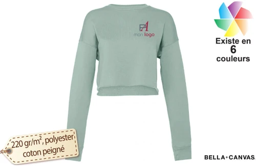 Sweat-shirt court pour femme Bella+Canvas personnalisable 