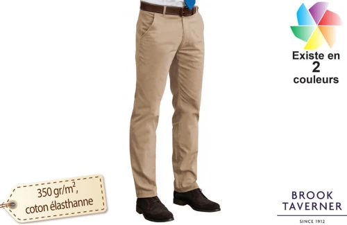 Pantalon de ville chino coupe slim homme Brook Taverner Miami personnalisable 