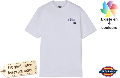 T-shirt de travail Dickies personnalisé pour homme avec poche 