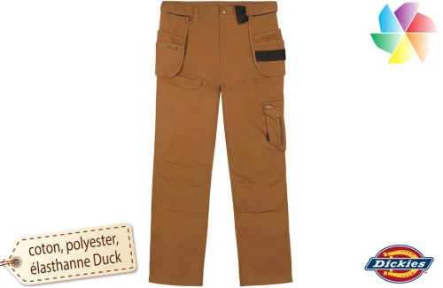 Pantalon de travail Dickies multi poches techduck personnalisable pour homme 