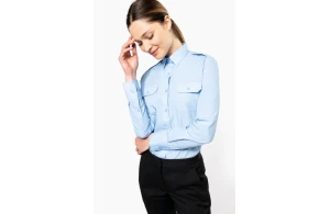 Chemise pilote manches longues kariban personnalisée pour femme