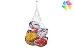 Filet porte ballons léger et résistant en maille 4 mm pour 10 ballons