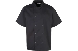 Veste de cuisine personnalisée manches courtes à boutons pression