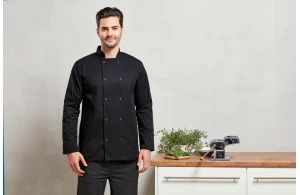 Veste de cuisine personnalisée manches longues à boutons pression