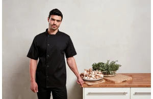 Veste de chef cuisinier professionnelle personnalisée à manches courtes