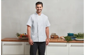 Veste chef cuisinier personnalisée anti-transpirant à manches courtes